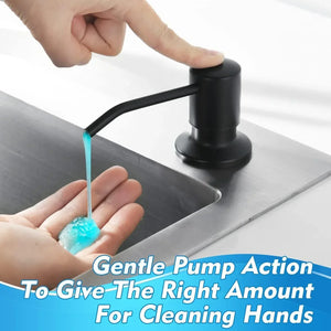 Soap Dispenser for Kitchen Sink Stainless Steel with Refillable Bottle 300ml Black - Fossa Home