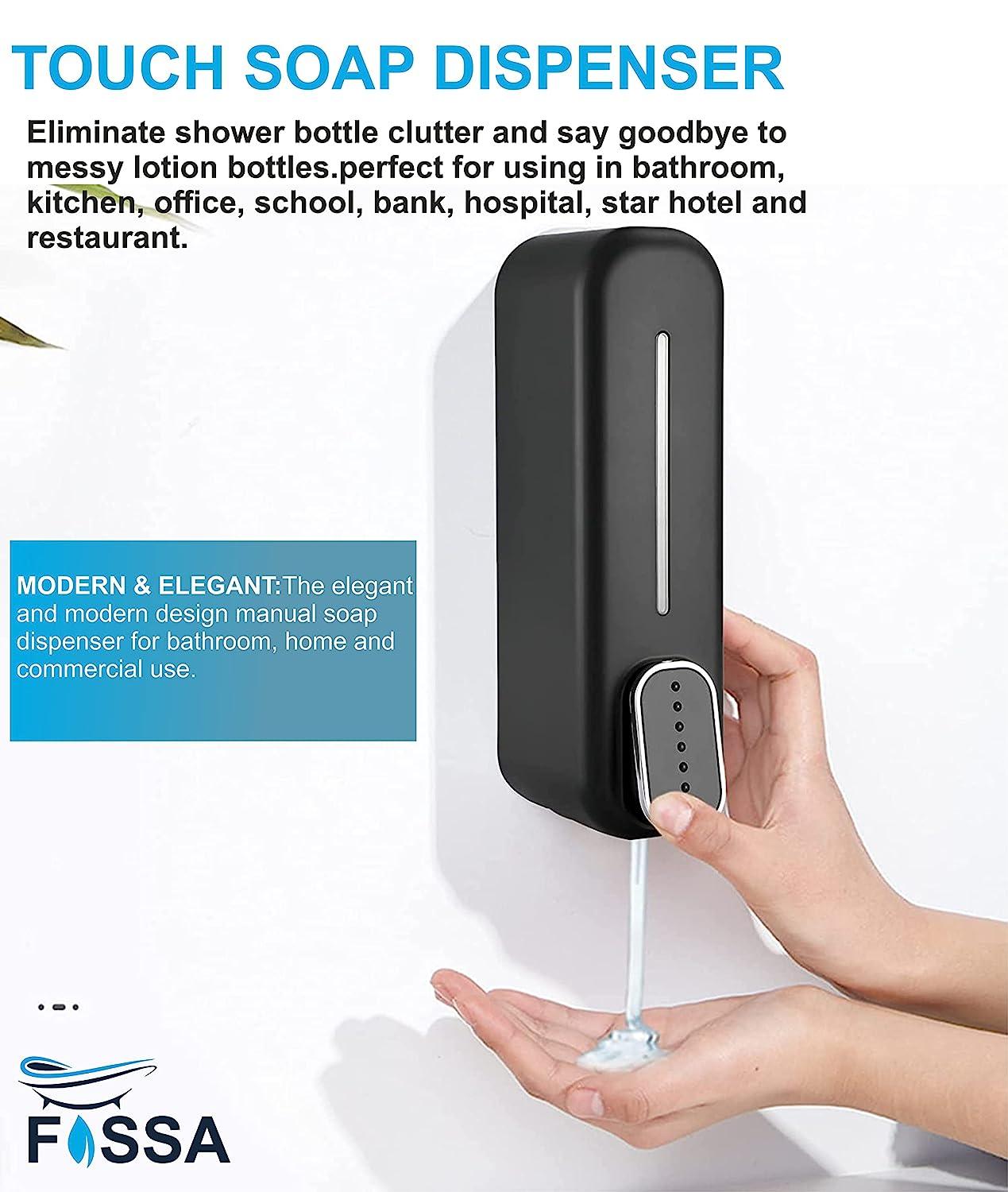 Fossa Wall-Mount Soap Dispensers 350 ML Manual Soap Bathroom for Hair Shampoo Shower or Hand Cleanser SD-002 - Fossa Home