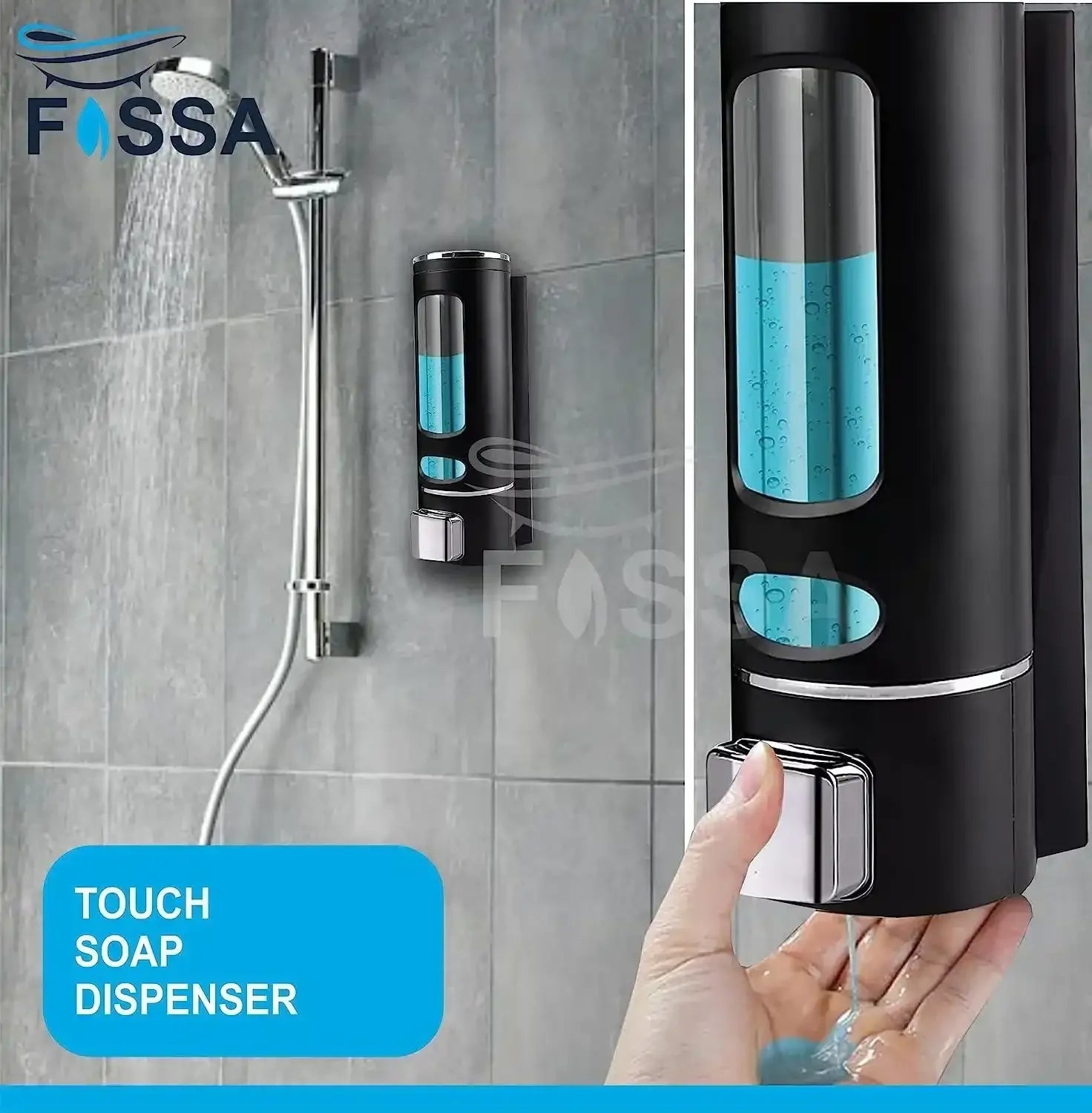 Fossa Wall-Mount Soap Dispensers 400ML Manual Soap Bathroom for Hair Shampoo Shower or Hand Cleanser SD-005 - Fossa Home