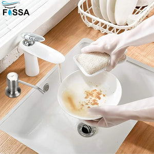 Soap Dispenser with 101 cm Extension Hose for Kitchen Sinks (Silver) - Fossa Home