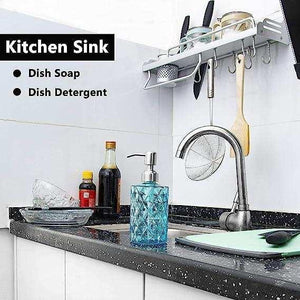 350ml Diamond White Glass Soap Dispenser Blue - Fossa Home