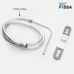 Fossa Stainless Steel Straight Jet Spray with Heavy PVC Hose Pipe 1.5 Mtr for Toilet | Built-in Installation Type Toilet Seat/Commode Spray - Rust-Free, Durable - Fossa Home