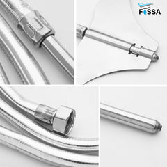 Fossa Stainless Steel Straight Jet Spray with Heavy PVC Hose Pipe 1 Meter for Toilet | Built-in Installation Type Toilet Seat/Commode Spray - Rust-Free, Durable - Fossa Home