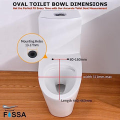 Fossa Dynamic White Toilet Seat with Soft Close Toilet Seat, Quick Release for Easy Cleaning, Top Fix Easy Installation, Standard O Shape Toilet Seats - Fossa Home