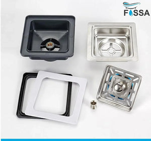 Silver Coupling Set For Single Bowl Kitchen Sink - Fossa Home