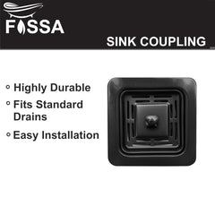 Stainless Steel Waste Coupling For Kitchen Sinks ( Black ) - Fossa Home