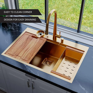 Fossa Stainless Steel Waste Coupling For Kitchen Sinks (Gold) - Fossa Home