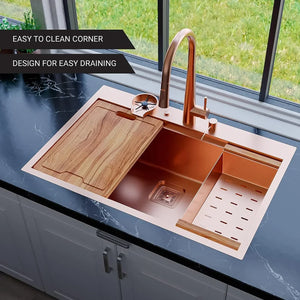 Fossa Stainless Steel Waste Coupling For Kitchen Sinks ( Rose Gold ) - Fossa Home