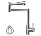 Fossa Kitchen Sink Mixer Tap, Single Handle Stainless Steel 360° Swivel Kitchen Sink Tap, Commercial Modern Brushed Nickel Kitchen Sink Faucet with Flexible Spout, Fossa Home