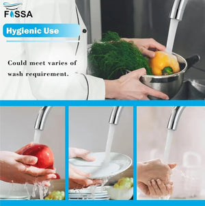 J Bend High-Pressure Kitchen Faucet – 360° Swivel, Chrome Finish - Fossa Home