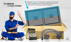 Fossa 32"x18"x10" Inch Double Bowl Premium Stainless Steel Handmade Kitchen Sink Black Fossa Home