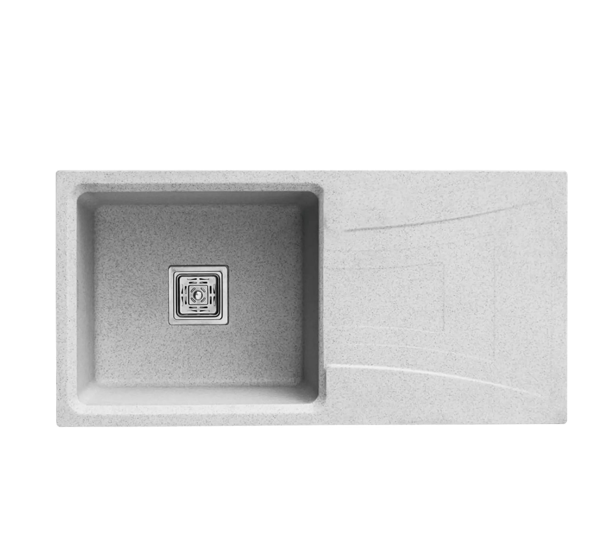 Fossa 36"x18"x09 inch Quartz Single Bowl with Drainboard Kitchen Sink Natural ( White Sand Stone ) Fossa Home