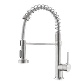 Fossa Kitchen Taps, Kitchen Sink Mixer Tap with Pull Down Sprayer, Kitchen Mixer Taps 1 Hole, 360°Swivel Spring Kitchen Faucet Single Handle Lever, 2 Spray Modes (Chrome Finish) (Silver) - Fossa Home