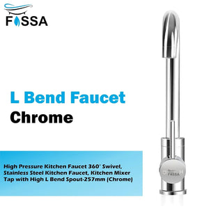 Fossa L Bend Faucet Kitchen Tap, 360° Sink Mixer Taps Spray Head Rotating Faucet Water Aerator for Home Bathroom Laundry, Body Hot and Cold Switch (Chrome Finish) - Fossa Home