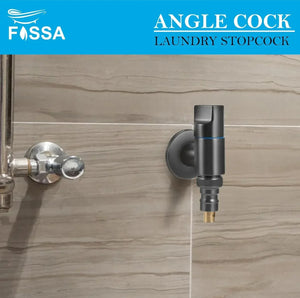 Laundry Faucet Black Stainless Steel Angle Valve - Fossa Home
