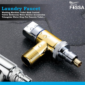 Fossa Laundry Faucet Washing Machine Faucet Water Spigot Outdoor Faucet Handle Hose Faucet Dishwasher Angle Valve (Chrome Finish) - Fossa Home