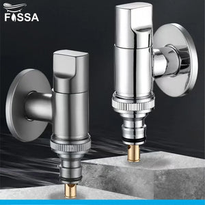 Laundry Faucet Silver Stainless Steel Angle Valve - Fossa Home