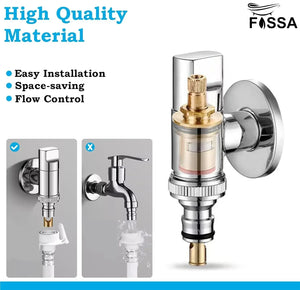 Laundry Faucet Silver Stainless Steel Angle Valve - Fossa Home
