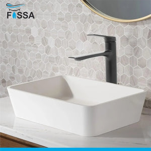 Opera Extended Body Brass Wash Basin Mixer Tap (Black) - Fossa Home