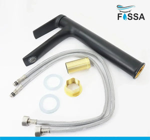 Opera Extended Body Brass Wash Basin Mixer Tap (Black) - Fossa Home