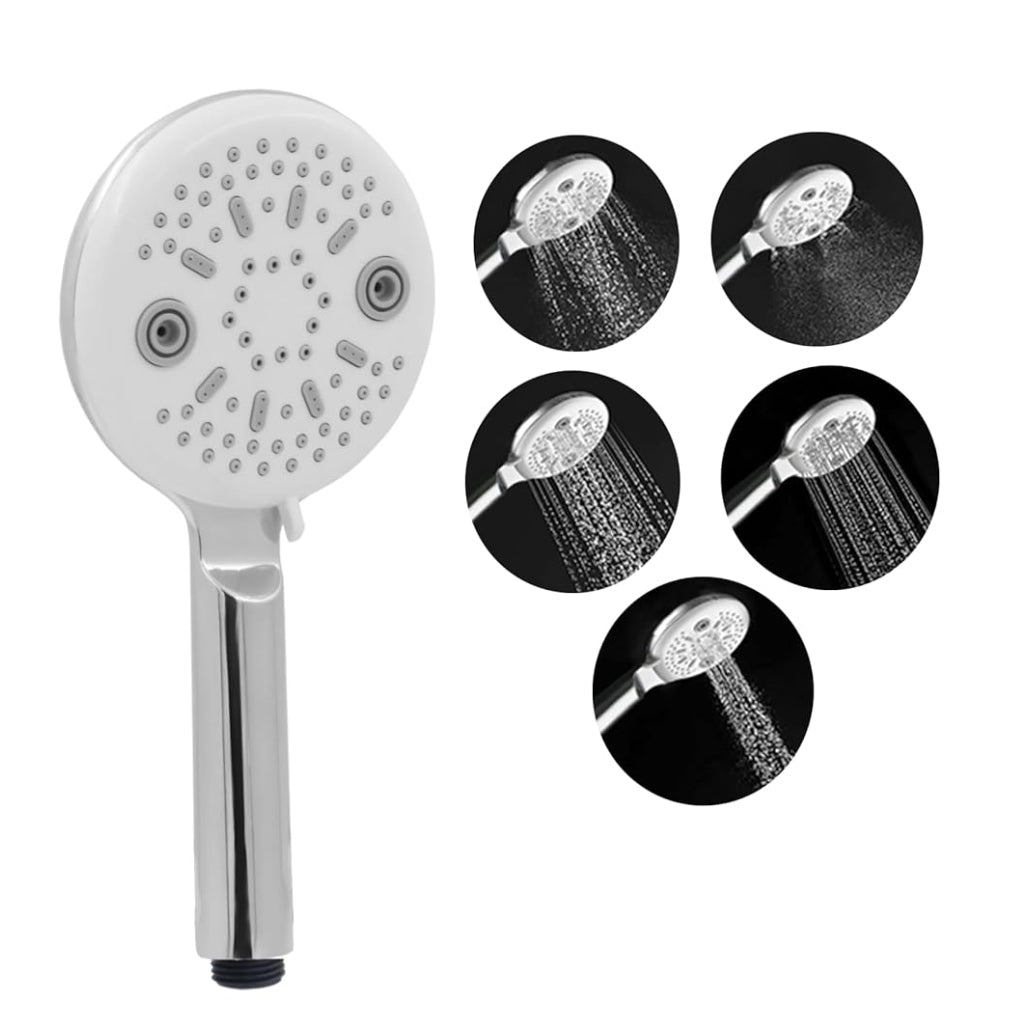 Fossa Panda Luxury Handheld Shower Head with 5 Spray Setting Modes, Multi - Function, Large Handheld Shower for Bathroom Chrome Finish ( Only Hand Shower ) - Fossa Home