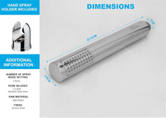 Fossa Peak Handheld Shower Head with Holder and 1.5 Mtr Shower Hose Hand Held Showerhead High Pressure Water Saving Hand Shower Head ABS, 2 Water Outlet Mode (Only Shower) - Fossa Home