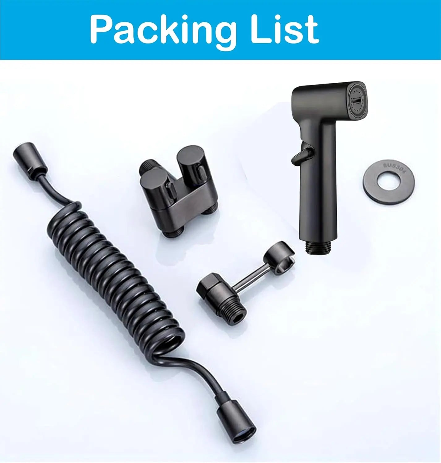 Fossa Premium Bathroom Jet Spray Set Shower Faucet with Ultra - Flexible Hose, Handheld Bidet Sprayer for Toilet Cleaning, Leakproof Bathroom Health Faucet (Black) - Fossa Home