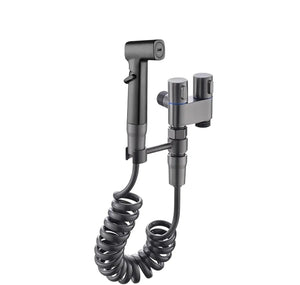 Jet Spray Black ABS Health Faucet with 1 Meter 304-Grade SS Flexible Hose Pipe & Hook - Fossa Home