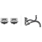 Fossa Premium Sink Double Bowl Handmade Kitchen Sink Pipe Coupling Set Matt Finish ( Silver ) - Fossa Home