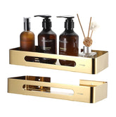 FOSSA Premium Stainless Steel Bathroom Shelf/Kitchen Shelf/Bathroom Shelf and Rack/Wall Storage Shelf/Bathroom Accessories (Gold) 2pc Set - Fossa Home