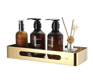 Square Stainless Steel Wall Storage Shelf (Gold) - Fossa Home