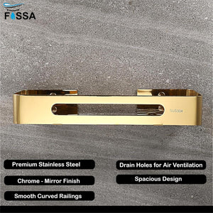 Square Stainless Steel Wall Storage Shelf (Gold) - Fossa Home
