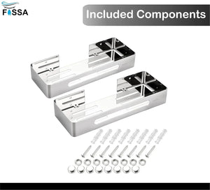 Square Stainless Steel Wall Storage Shelf (Silver) 2 Set - Fossa Home