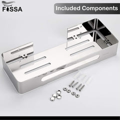 FOSSA Premium Stainless Steel Bathroom Shelf/Kitchen Shelf/Bathroom Shelf and Rack/Wall Storage Shelf/Bathroom Accessories (Silver) 3Pc Set - Fossa Home