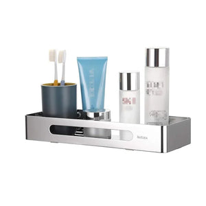 Square Stainless Steel Wall Storage Shelf (Silver) - Fossa Home