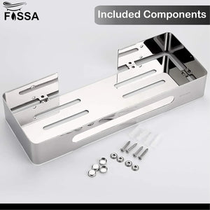Square Stainless Steel Wall Storage Shelf (Silver) - Fossa Home