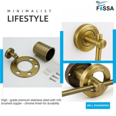 Fossa Rainbow Stainless Steel Round Soap Holder for Bathroom, Soap Stand, Bathroom Accessories Matte Finish (Gold) - Fossa Home
