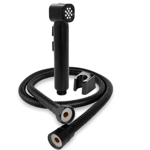 Fossa Rolex ABS Dual Function Health Faucet with Stainless Steel 1Meter Flexible Hose Pipe and Wall Hook, Jet Spray for Toilet Chrome Finish (Black) - Fossa Home