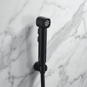 Pearl Black ABS Health Faucet with 1 Meter 304-Grade SS Hose Pipe & Hook - Fossa Home
