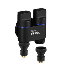 Fossa Shower Diverter Valve,Two Outlets Dual Control Washing Machine Tap Triangular Adapter Valve Spare Parts for Toilet, Bidet, Shower, Sink, (Chrome Finish) Black with Nozzle - Fossa Home