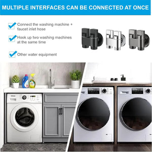 Fossa Shower Diverter Valve,Two Outlets Dual Control Washing Machine Tap Triangular Adapter Valve Spare Parts for Toilet, Bidet, Shower, Sink, (Chrome Finish) Black with Nozzle - Fossa Home