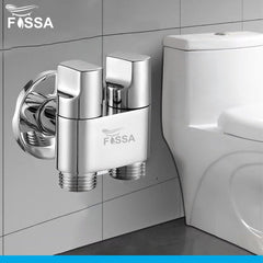 Fossa Shower Diverter Valve,Two Outlets Dual Control Washing Machine Tap Triangular Adapter Valve Spare Parts for Toilet, Bidet, Shower, Sink, (Chrome Finish) Silver - Fossa Home