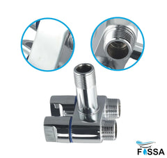 Fossa Shower Diverter Valve,Two Outlets Dual Control Washing Machine Tap Triangular Adapter Valve Spare Parts for Toilet, Bidet, Shower, Sink, (Chrome Finish) Silver - Fossa Home