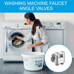 Fossa Shower Diverter Valve,Two Outlets Dual Control Washing Machine Tap Triangular Adapter Valve Spare Parts for Toilet, Bidet, Shower, Sink, (Chrome Finish) Silver - Fossa Home