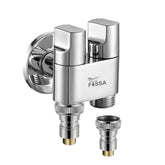 Fossa Shower Diverter Valve,Two Outlets Dual Control Washing Machine Tap Triangular Adapter Valve Spare Parts for Toilet, Bidet, Shower, Sink, (Chrome Finish) with Nozzle - Fossa Home