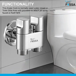 Fossa Shower Diverter Valve,Two Outlets Dual Control Washing Machine Tap Triangular Adapter Valve Spare Parts for Toilet, Bidet, Shower, Sink, (Chrome Finish) with Nozzle - Fossa Home
