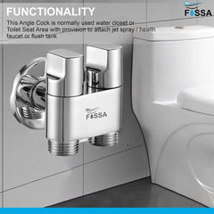 Fossa Shower Diverter Valve,Two Outlets Dual Control Washing Machine Tap Triangular Adapter Valve Spare Parts for Toilet, Bidet, Shower, Sink, (Chrome Finish) with Nozzle - Fossa Home