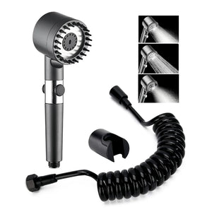 Snow 3 Modes ABS Black Finish Hand Shower With 1.5 Meter ABS Hose Pipe & Hook - Fossa Home