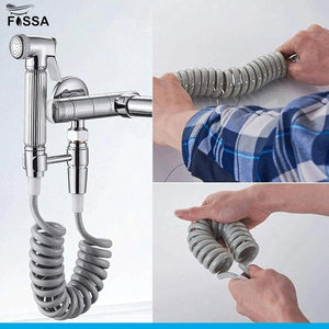 Fossa Spring Flexible Shower Hose, 1 Meter Plastic Telescopic Shower Hose for Water Plumbing Toilet Bathroom Spiral Flexible Shower (Grey) - Fossa Home