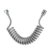Fossa Spring Flexible Shower Hose, 1 Meter Plastic Telescopic Shower Hose for Water Plumbing Toilet Bathroom Spiral Flexible Shower (Grey) - Fossa Home